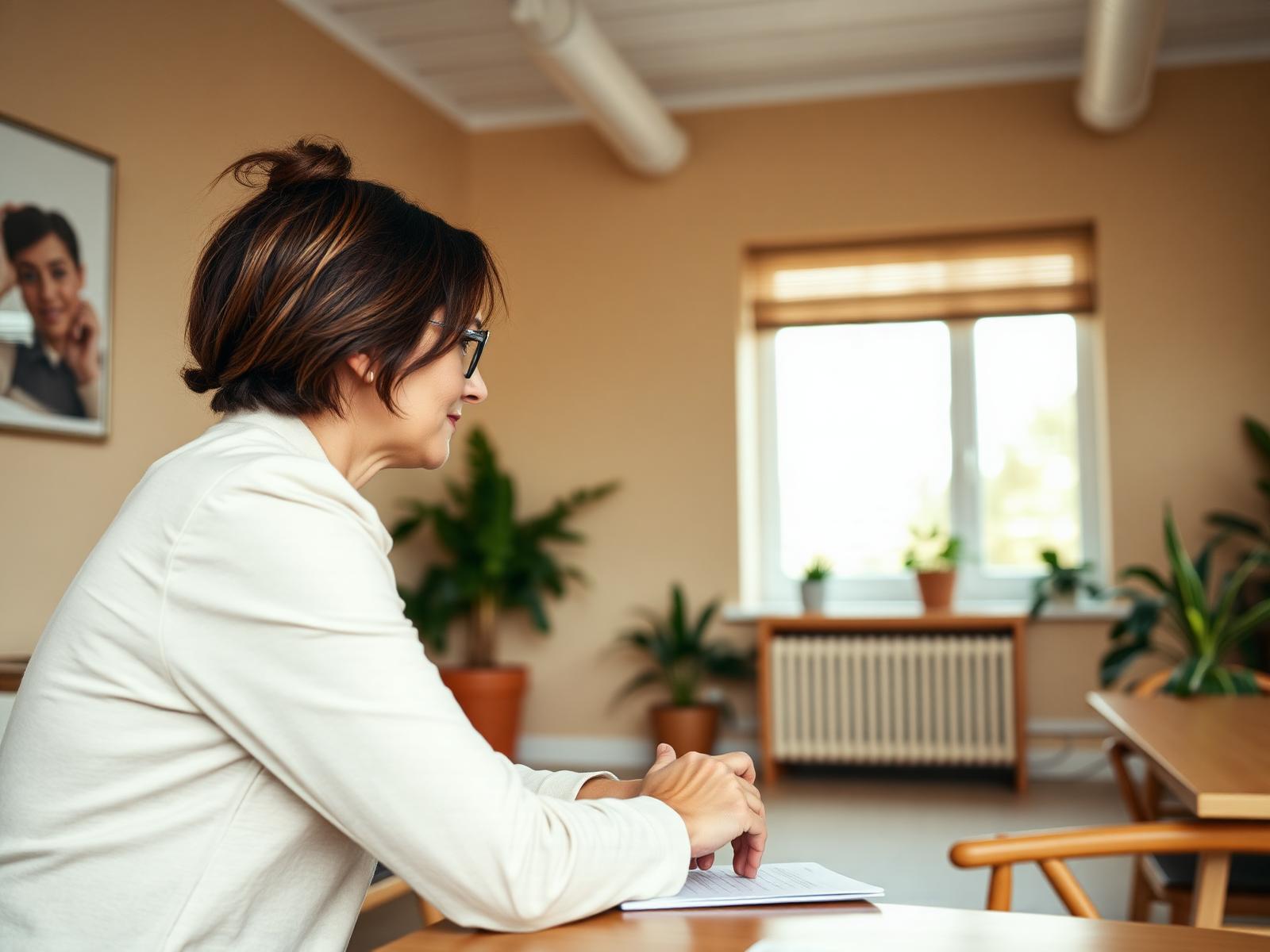 Consultora de RH em atendimento